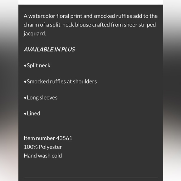 Skies are Blue smocked top. Worn once. 60 retail - Picture 6 of 8